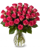 25 Hot Pink Roses