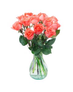 12 Orange Roses