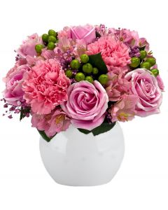 Tickled Pink in Opal Vase